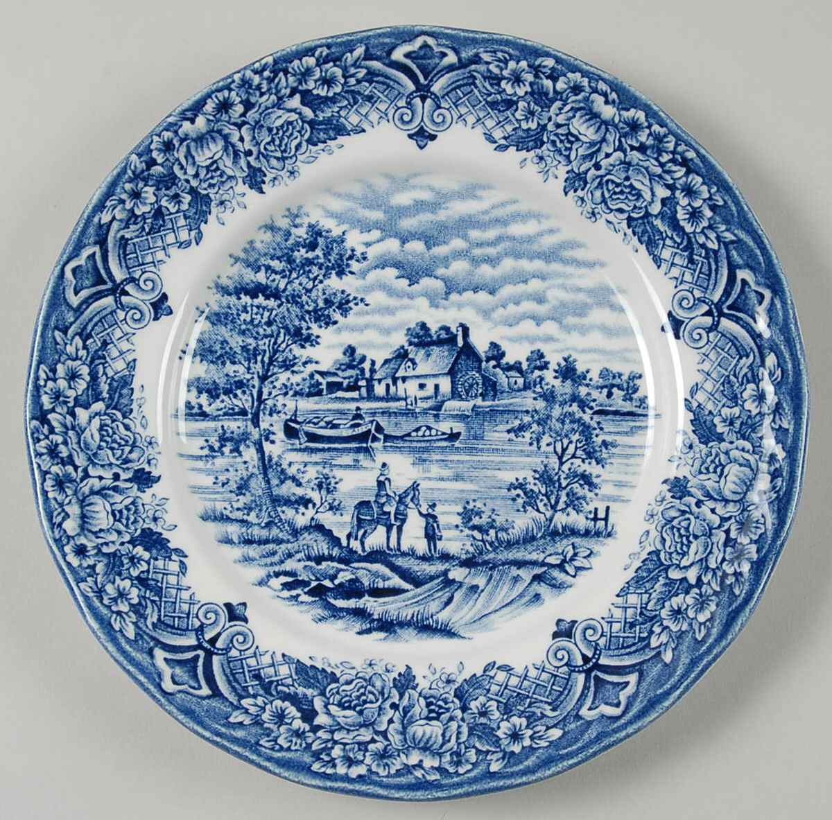 Homeland Blue Dessert/Pie Plate by Grindley-1