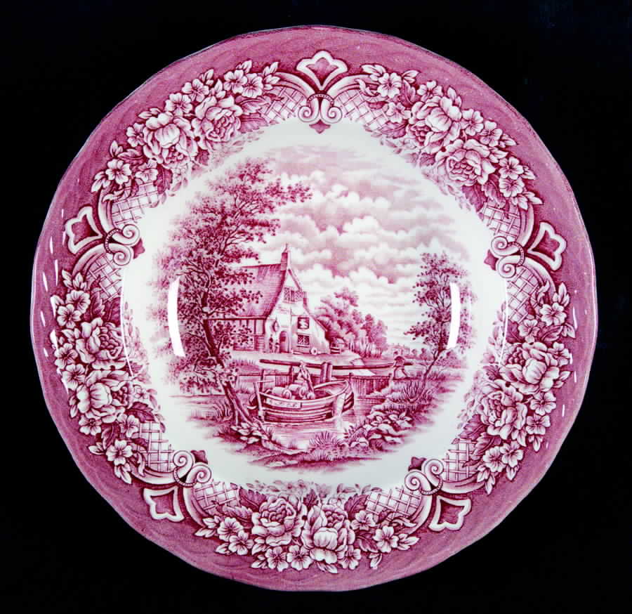 Homeland Pink Large Rim Soup Bowl by Grindley-1