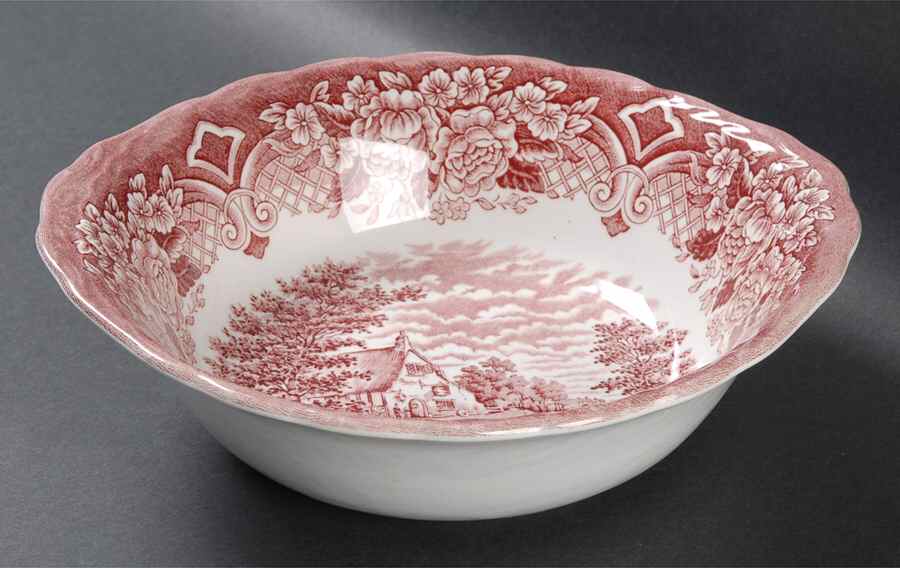 Homeland Pink 8" Round Vegetable Bowl by Grindley-1