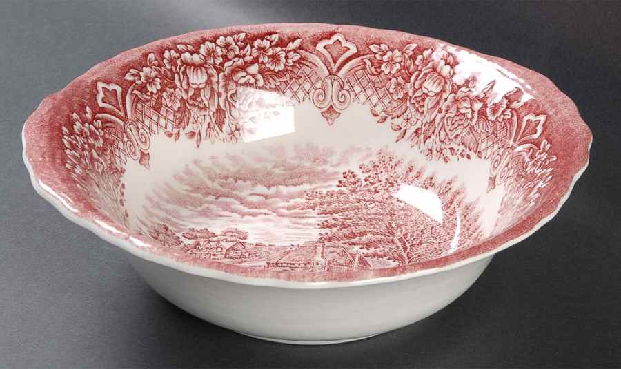 Homeland Pink 9" Round Vegetable Bowl by Grindley-1
