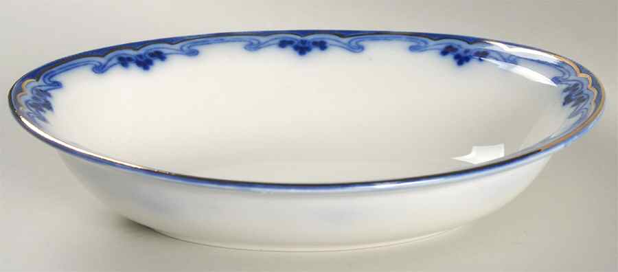 Idris (Flow Blue) 9" Oval Vegetable Bowl by Grindley-1
