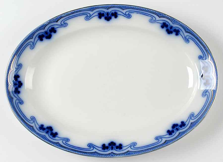 Idris (Flow Blue) 15" Oval Serving Platter by Grindley-1