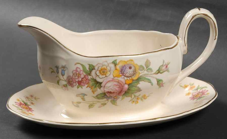 Kashmir Gravy Boat with Attached Underplate by Grindley-1