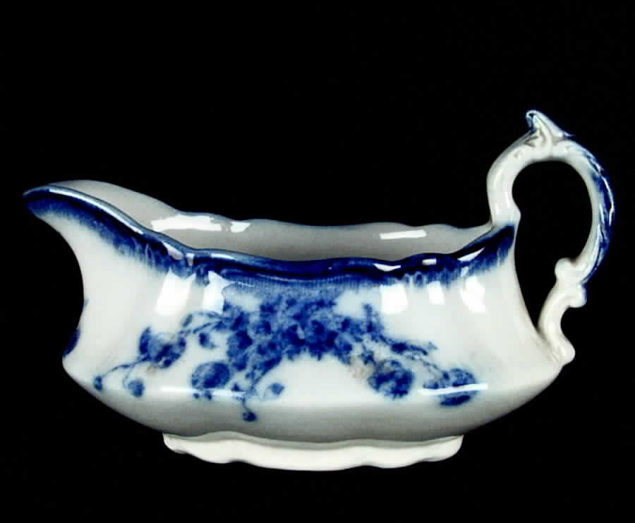 Le Pavot (Flow Blue) Gravy Boat by Grindley-1