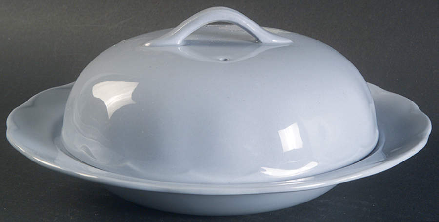 Lupin Blue (Rim) Round Covered Butter by Grindley-1