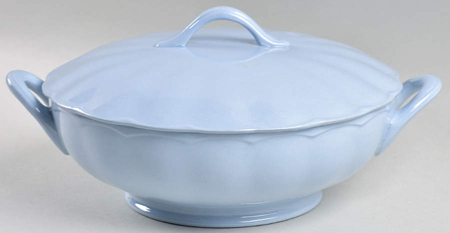 Lupin Blue (Rim) Round Covered Vegetable by Grindley-1