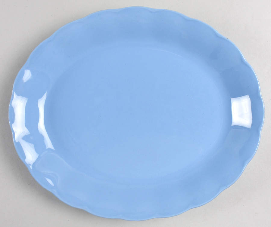 Lupin Blue (Rim) 11" Oval Serving Platter by Grindley-1