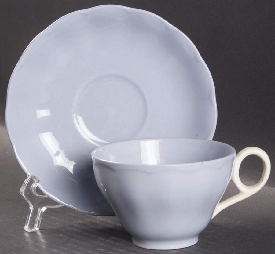 Lupin Blue (Rim) Flat Cup & Saucer Set by Grindley-1