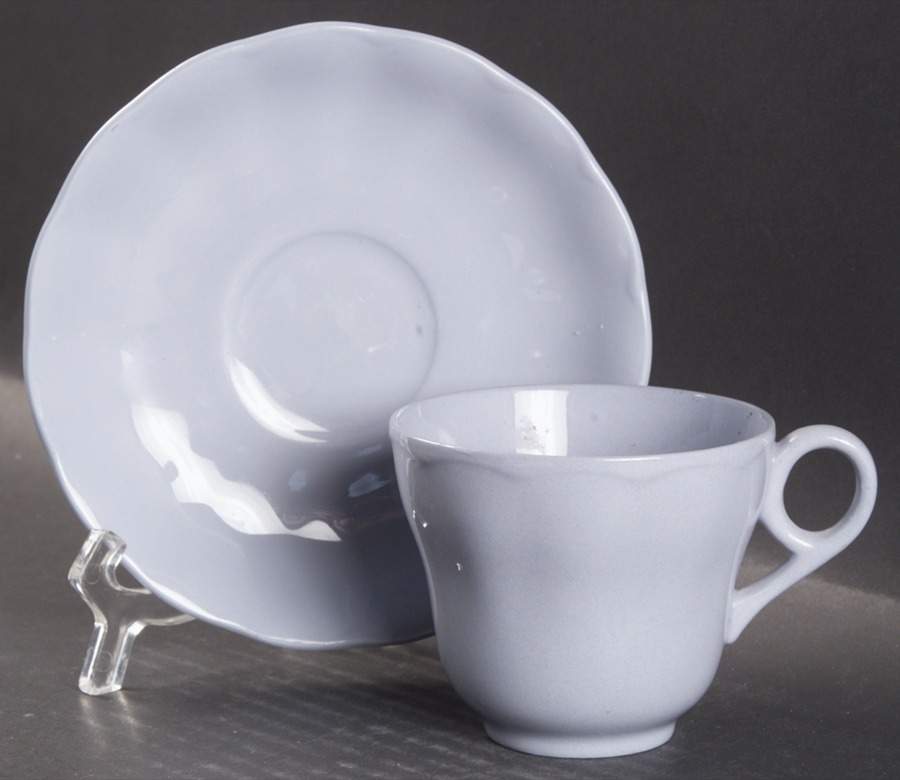 Lupin Blue (Rim) Flat Cup & Saucer Set by Grindley-1