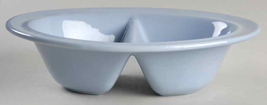 Lupin Blue (Rim) 9" Oval Divided Vegetable Bowl by Grindley-1