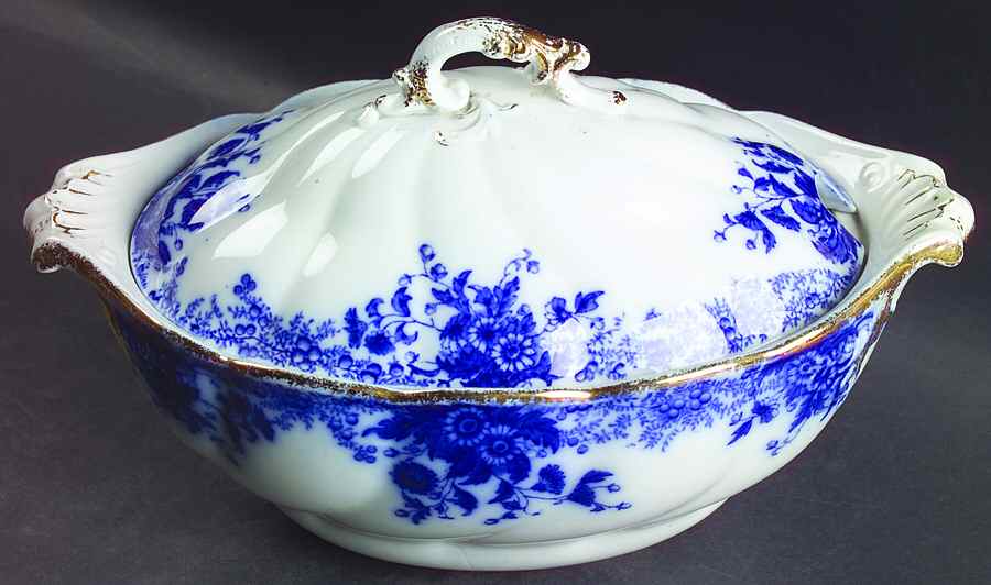 Marguerite (Flow Blue) Tureen &  Lid by Grindley-1
