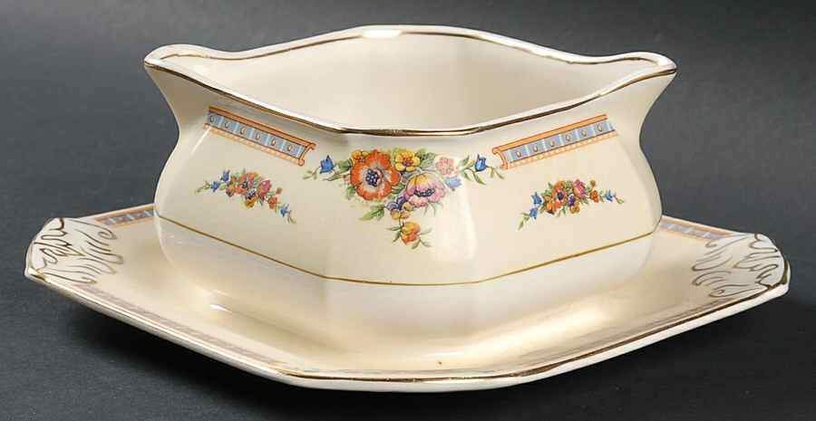 Marlborough Gravy Boat with Attached Underplate by Grindley-1