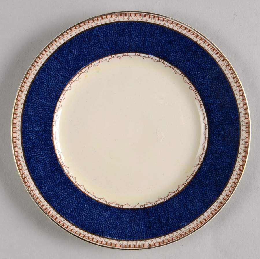 Melrose (Wide Blue Rim, Smooth) Bread & Butter Plate by Grindley-1