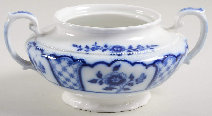 Melbourne (Flow Blue) Sugar Bowl No Lid by Grindley-1