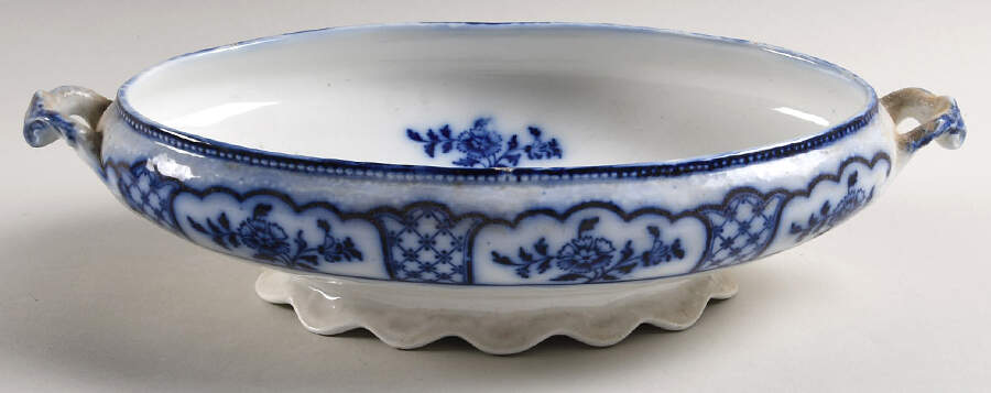 Melbourne (Flow Blue) Oval Vegetable No Lid by Grindley-1