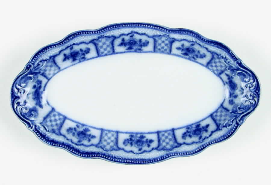 Melbourne (Flow Blue) Underplate for Gravy Boat by Grindley-1