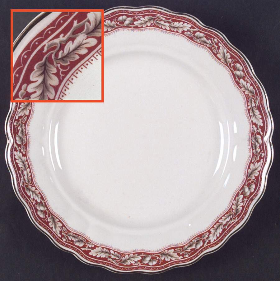 Oakland Maroon Dinner Plate by Grindley-1