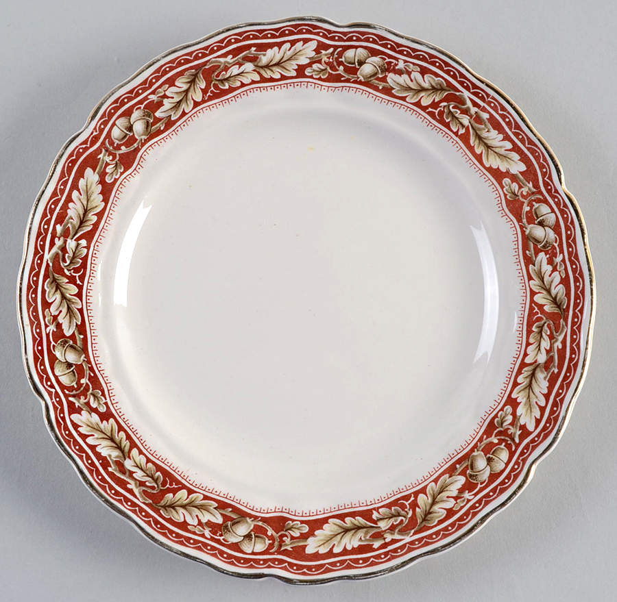Oakland Maroon Dessert/Pie Plate by Grindley-1