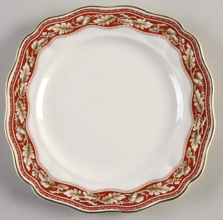 Oakland Maroon Square Salad Plate by Grindley-1