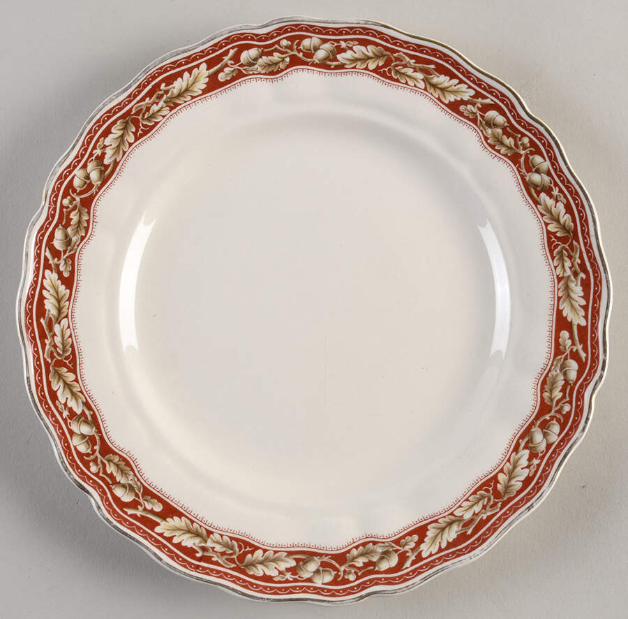 Oakland Maroon Luncheon Plate by Grindley-1