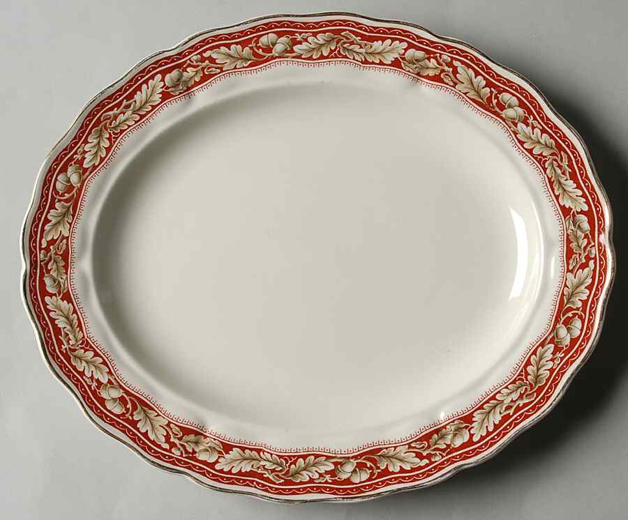 Oakland Maroon 10" Oval Serving Platter by Grindley-1