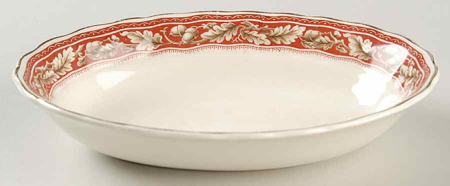 Oakland Maroon 7" Oval Vegetable Bowl by Grindley-1