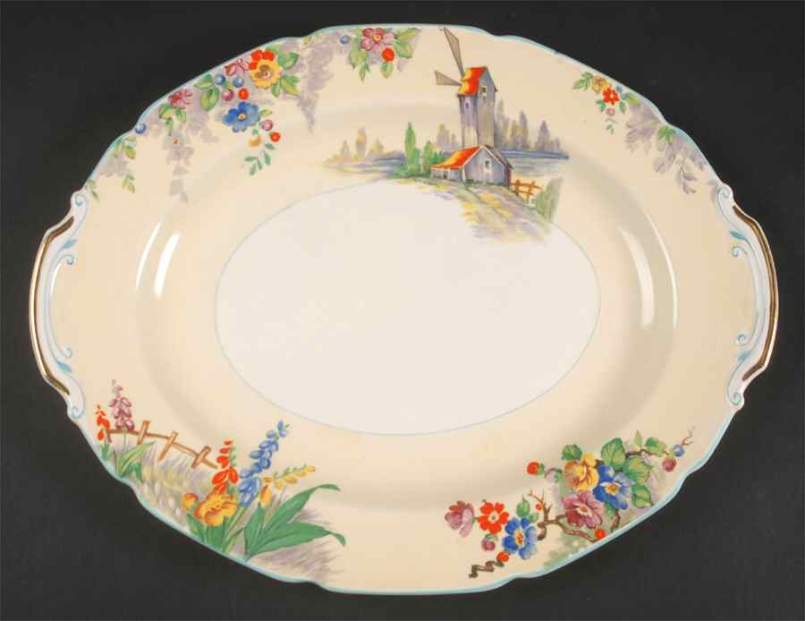 The Old Mill 14" Oval Serving Platter by Grindley-1