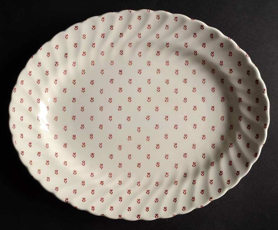 Petite Fleur Pink 12" Oval Serving Platter by Grindley-1