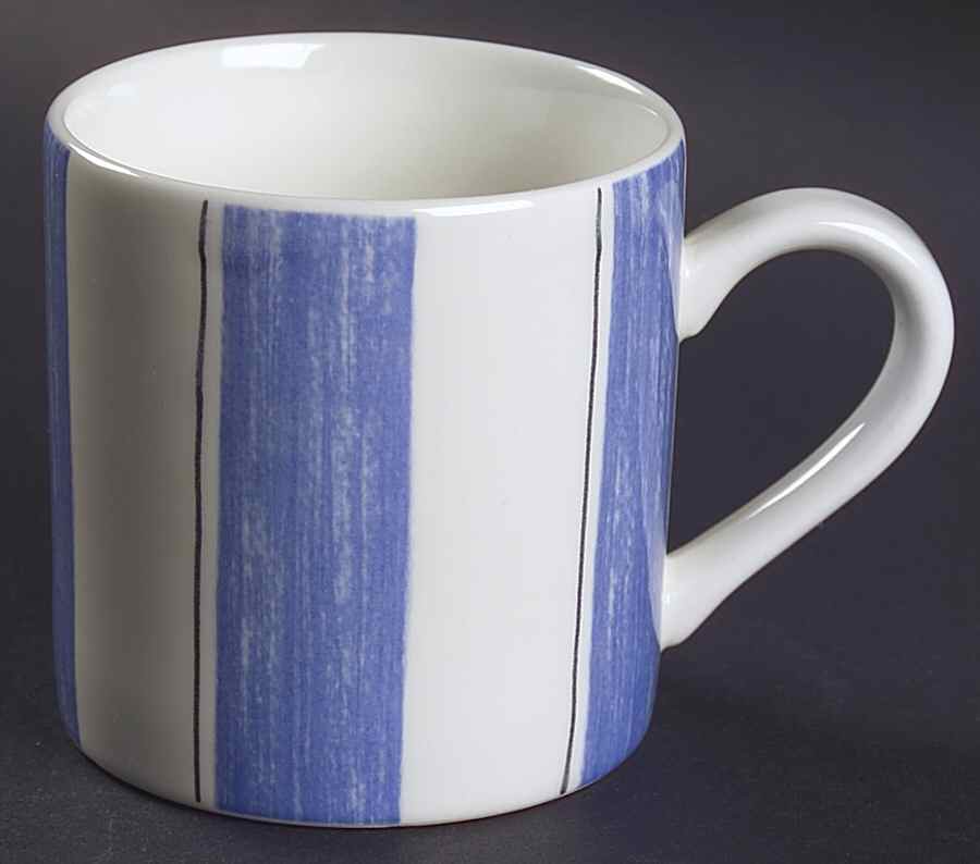 Pinstripes (Blue) Mug by Grindley-1