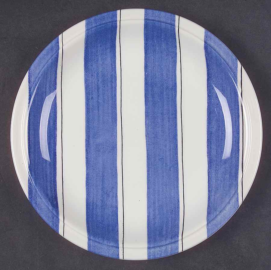 Pinstripes (Blue) Salad Plate by Grindley-1