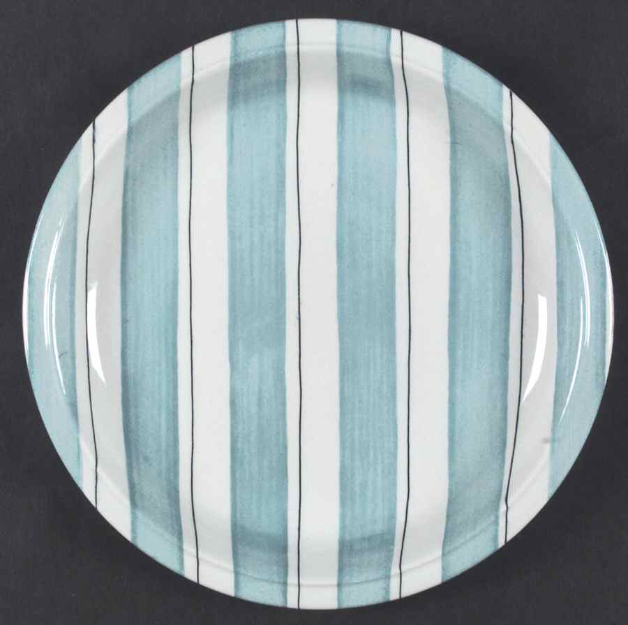 Pinstripes (Aqua) Dinner Plate by Grindley-1