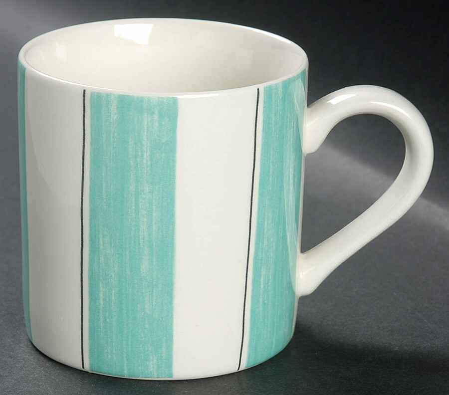 Pinstripes (Aqua) Mug by Grindley-1