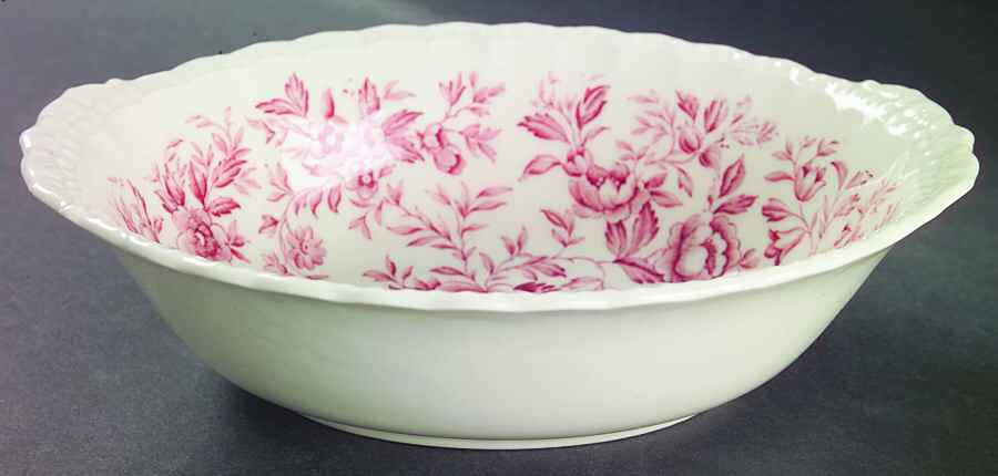 Printemps Pink 8" Oval Vegetable Bowl by Grindley-1