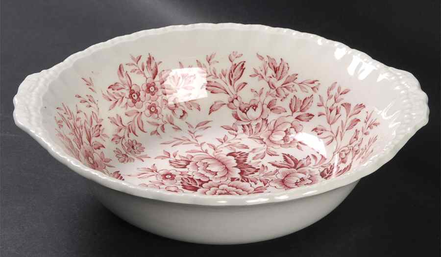 Printemps Pink 9" Round Vegetable Bowl by Grindley-1