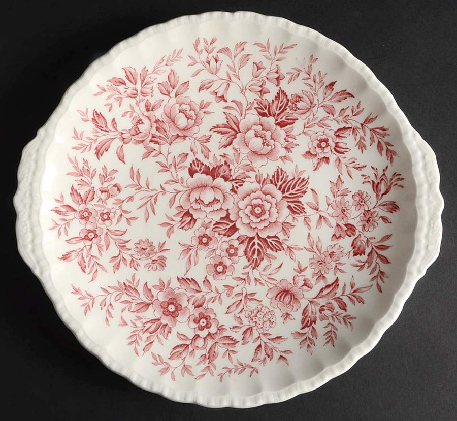 Printemps Pink Handled Cake Plate by Grindley-1
