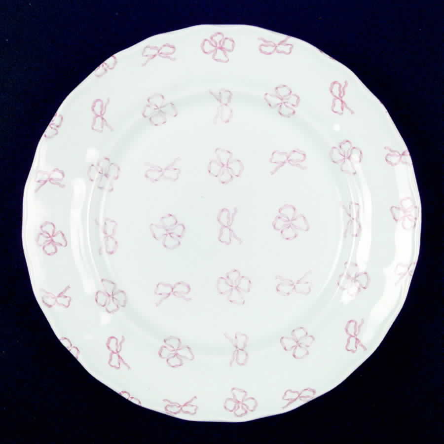 Ribbons Pink Dinner Plate by Grindley-1