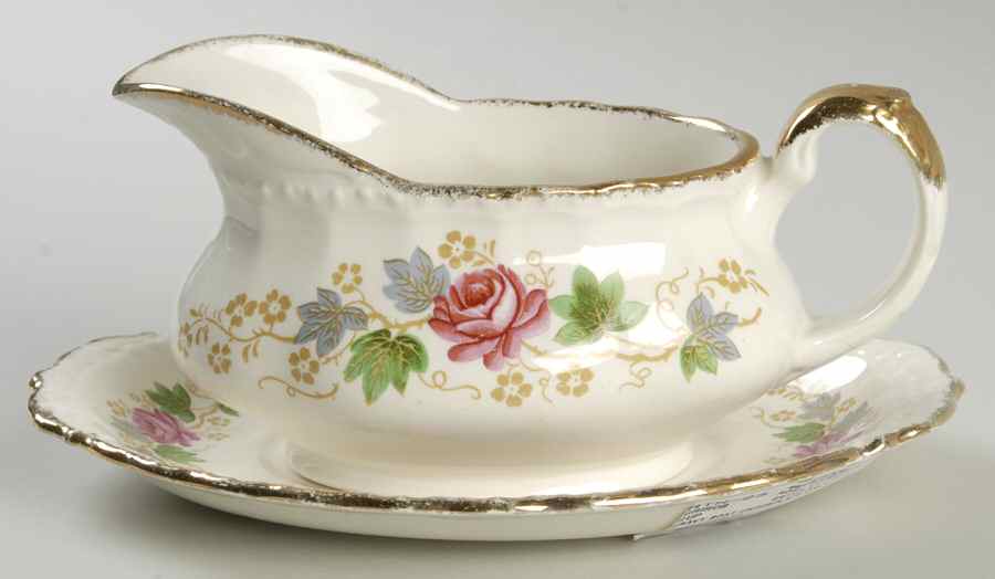 Rose Bouquet Gravy Boat & Underplate by Grindley-1