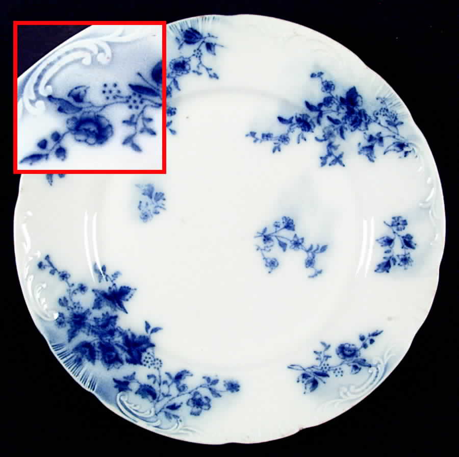 Rose (Flow Blue) Dinner Plate by Grindley-1