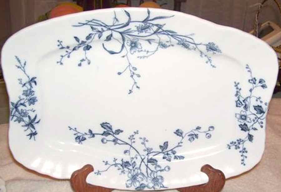 Rustic Blue 12" Oval Serving Platter by Grindley-1