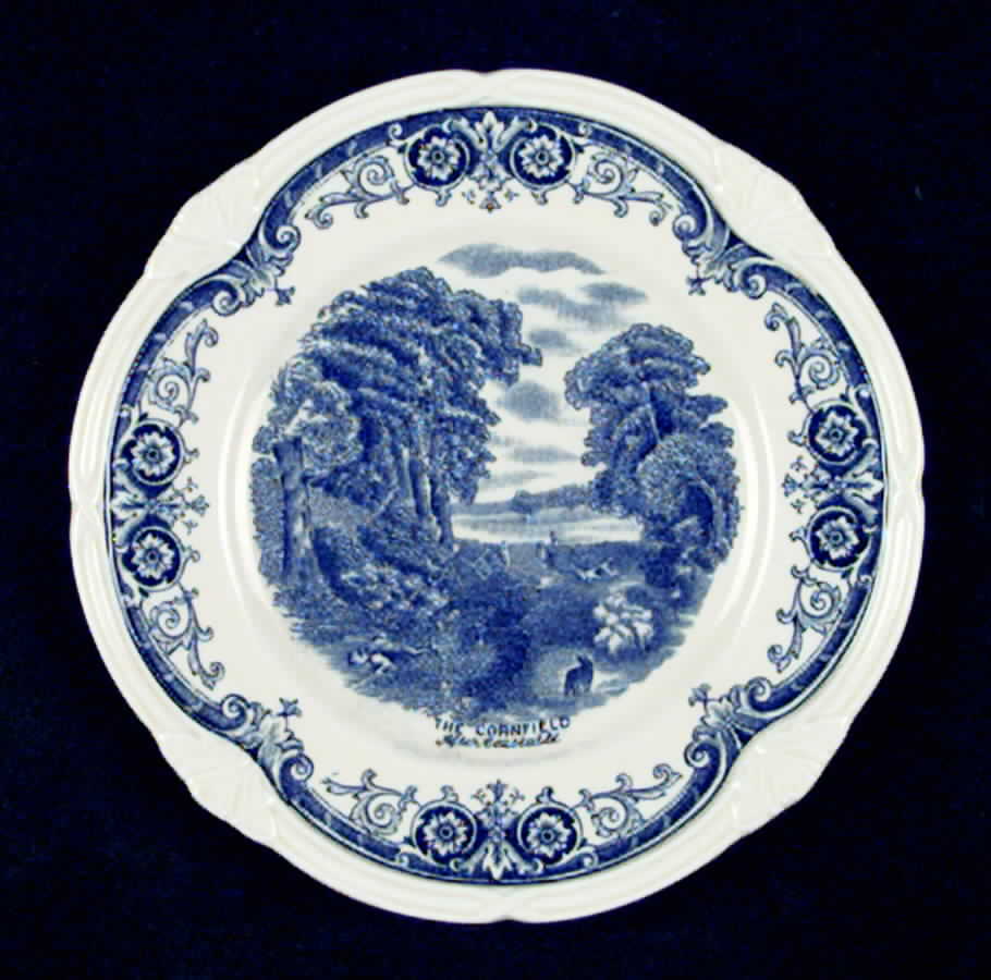 Scenes After Constable Blue (Vine Edge, Cream) Bread & Butter Plate by Grindley-1