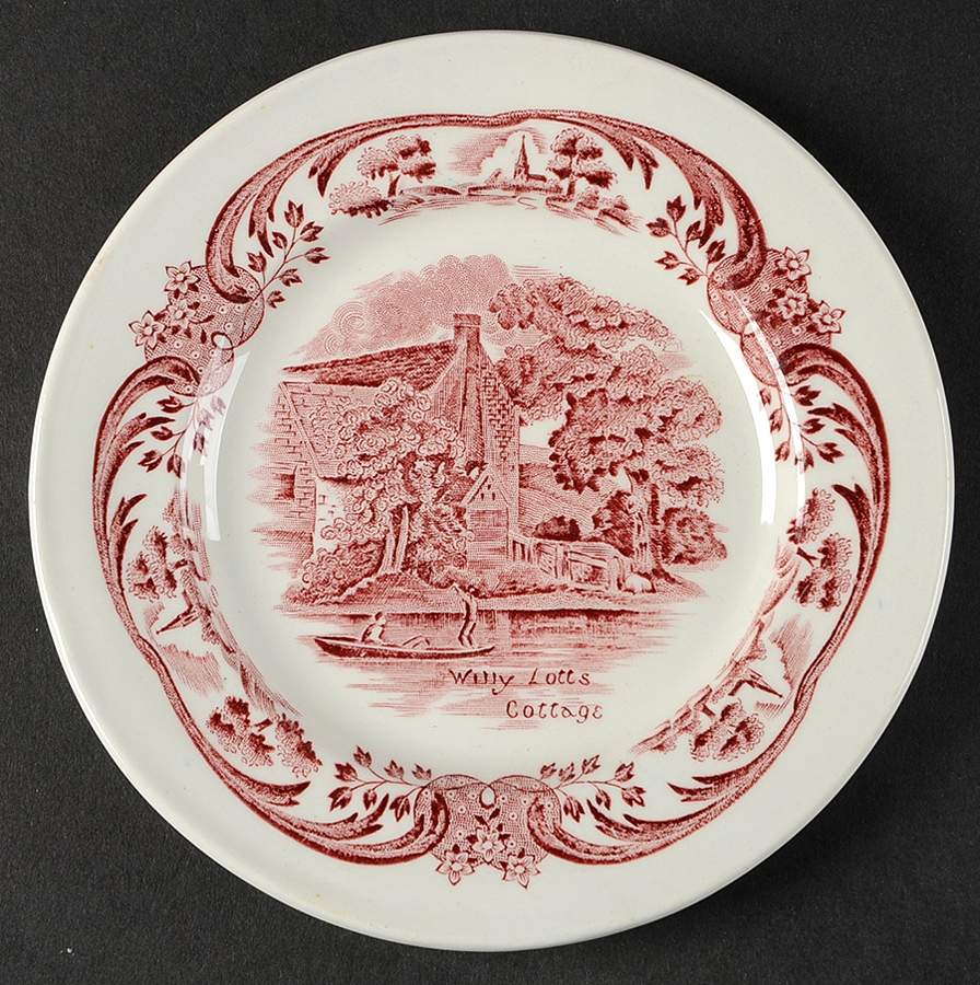 Scenes After Constable Pink (Smooth, Coupe) Bread & Butter Plate by Grindley-1