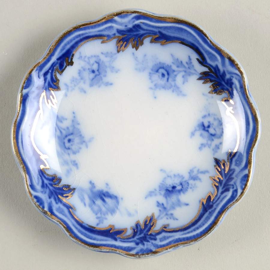 Somerset (Flow Blue) Butter Pat by Grindley-1