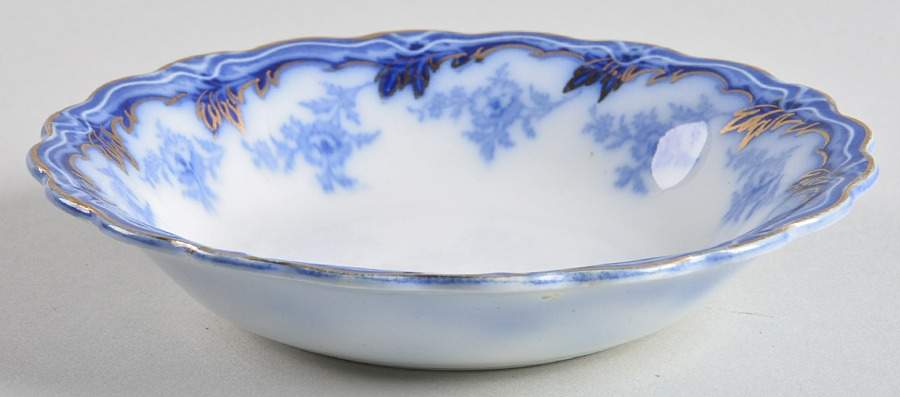 Somerset (Flow Blue) Fruit/Dessert (Sauce) Bowl by Grindley-1