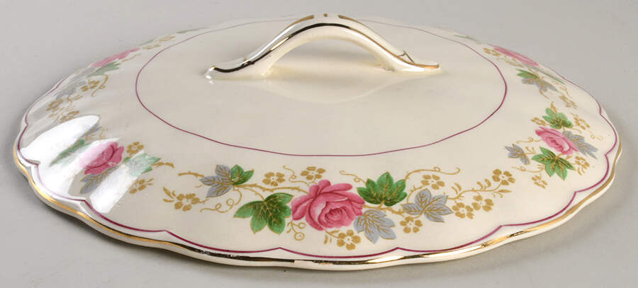 Swansea Rose Lid for Round Vegetable by Grindley-1