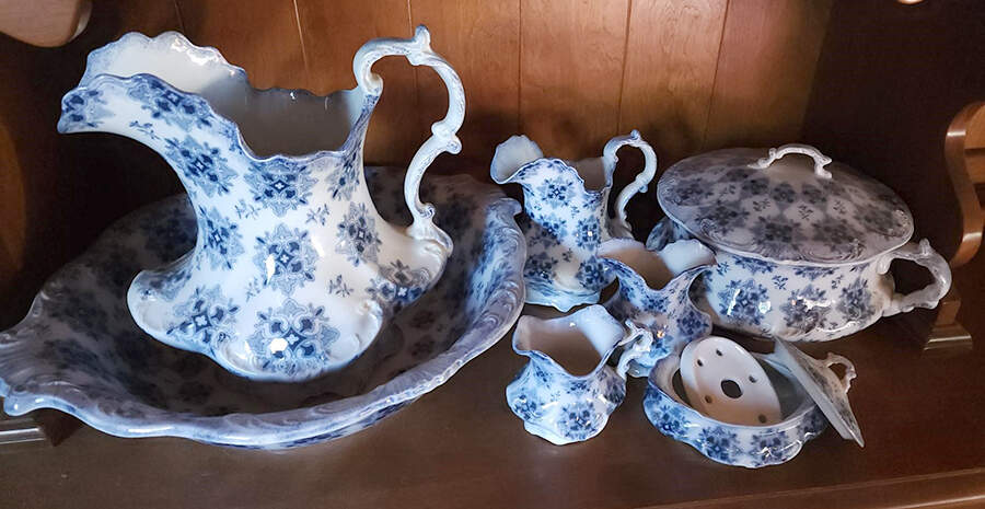 Syrian (Flow Blue) 24 Oz Pitcher by Grindley-1
