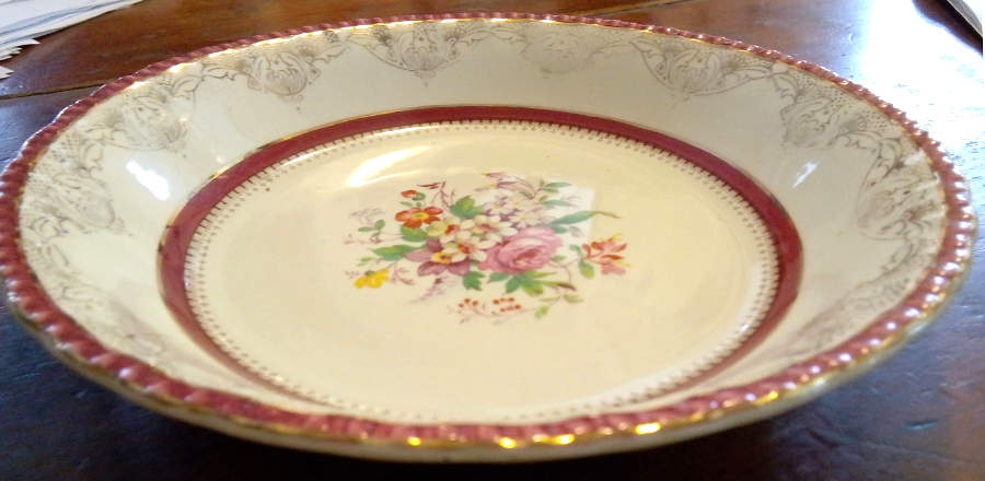 Thirlmere Burgundy Coupe Soup Bowl by Grindley-1