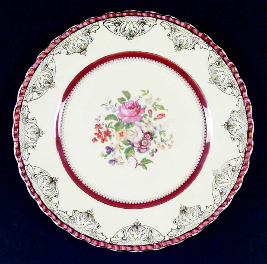 Thirlmere Burgundy Dinner Plate by Grindley-1