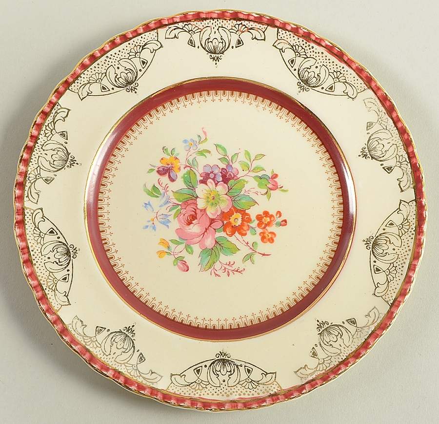 Thirlmere Burgundy Bread & Butter Plate by Grindley-1