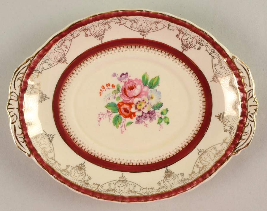 Thirlmere Burgundy Underplate for Gravy Boat by Grindley-1