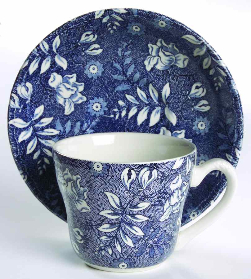 Velvet Blue Flat Cup & Saucer Set by Grindley-1